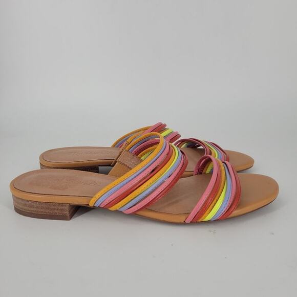 Madewell Rainbow The Meg Leather Slide Sandals 6.5 - Picture 6 of 11